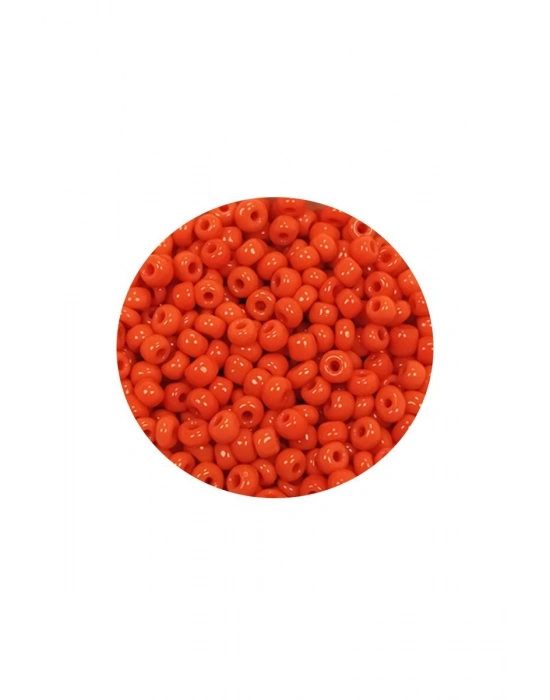 Dökme Cam Kum Boncuk (11/0) 2 mm - 20 Gram -  Turuncu - BNC013