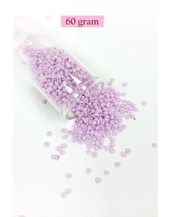 Dökme Cam Kum Boncuk (11/0) 2 mm - 60 Gram -  Açık Pembe - BNC043