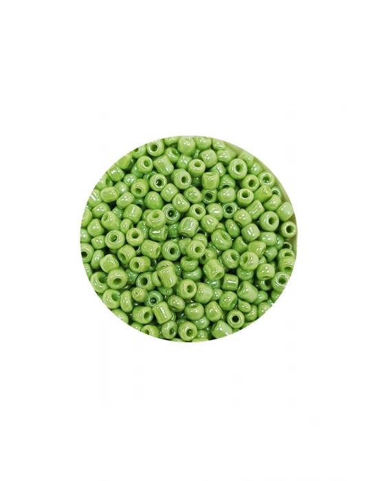 Dökme Cam Kum Boncuk (11/0) 2 mm - 60 Gram -  Açık Yeşil - BNC038