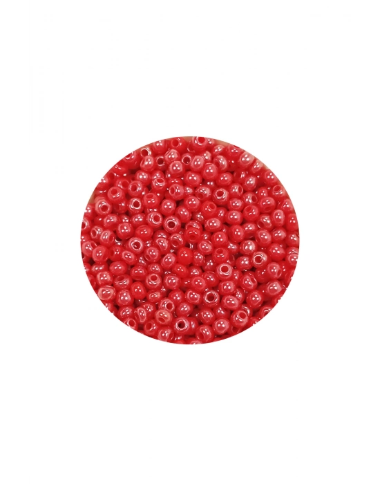 Dökme Cam Kum Boncuk (11/0) 2 mm - 60 Gram -  Kırmızı - BNC039