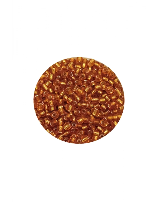 Dökme Cam Kum Boncuk (11/0) 2 mm - 60 Gram -  Koyu Bal Rengi - BNC070