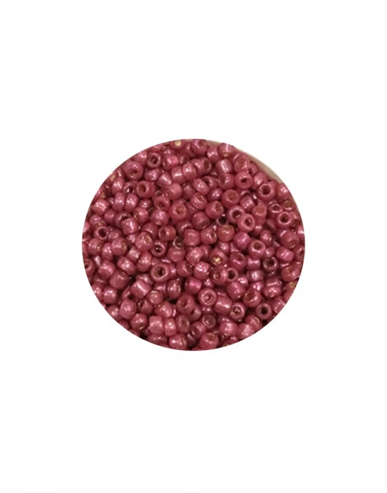 Dökme Cam Kum Boncuk (11/0) 2 mm - 60 Gram -  Koyu Pembe - BNC046