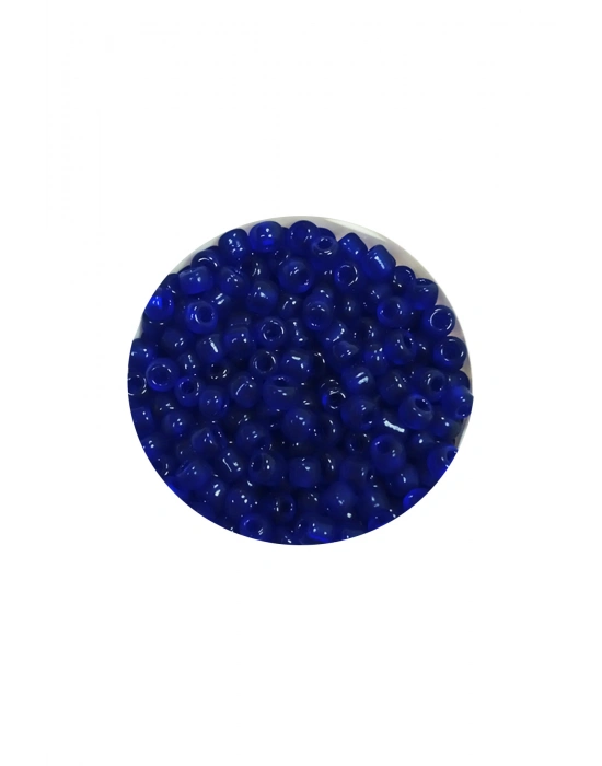 Dökme Cam Kum Boncuk (11/0) 2 mm - 60 Gram -  Kral Mavi - BNC036