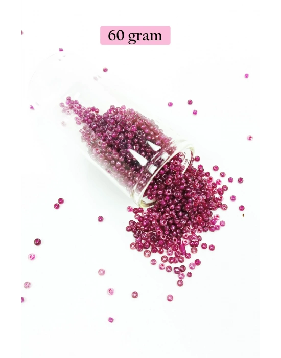 Dökme Cam Kum Boncuk (11/0) 2 mm - 60 Gram -  Mor - BNC040