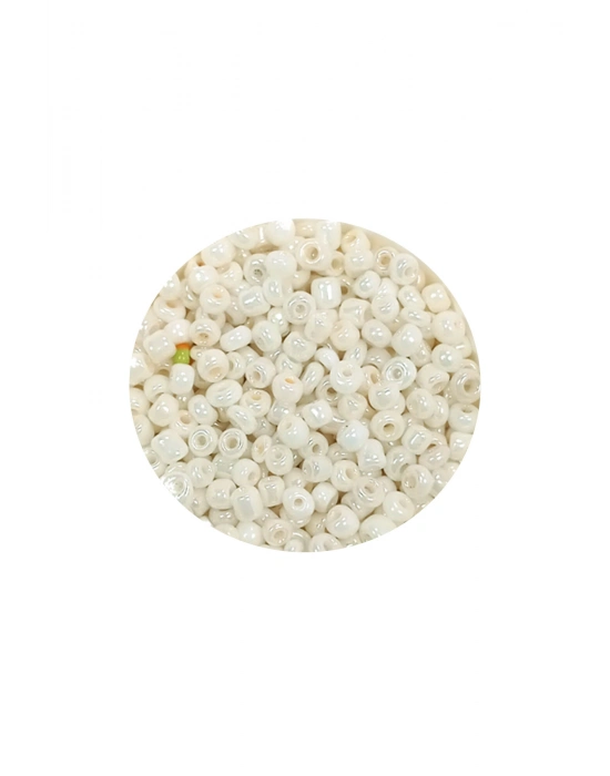 Dökme Cam Kum Boncuk (11/0) 2 mm - 60 Gram -  Parlak Beyaz - BNC065