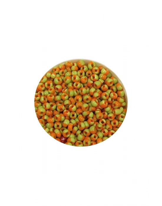 Dökme Cam Kum Boncuk (11/0) 2 mm - 60 Gram -  Sarı Turuncu - BNC066