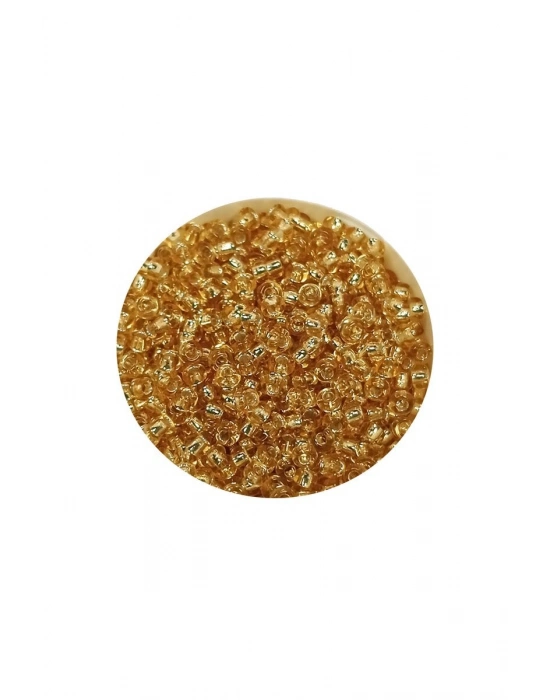 Dökme Cam Kum Boncuk (11/0) 2 mm - 60 Gram -  Şeffaf Bal Rengi - BNC068