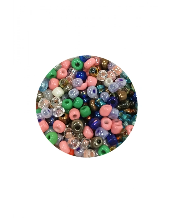 Dökme Cam Kum Boncuk (8/0) 3 mm - 20 Gram - Çok Renkli - BNC158