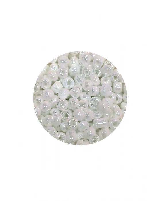 Dökme Cam Kum Boncuk (8/0) 3 mm - 20 Gram - İnci Beyaz - BNC145