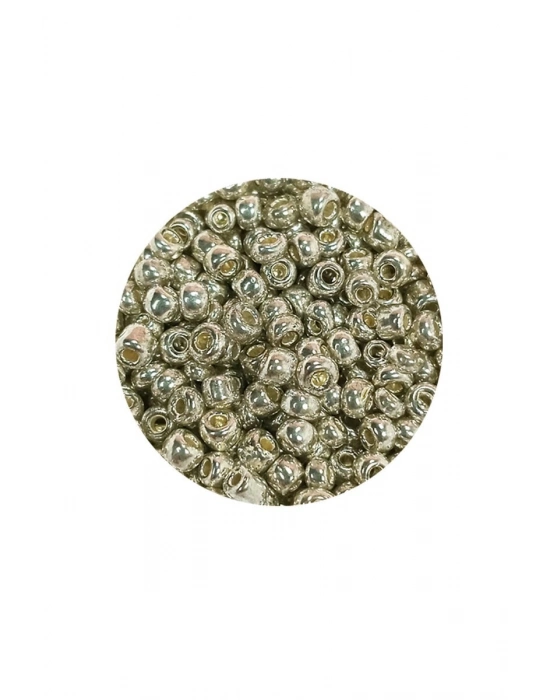 Dökme Cam Kum Boncuk (8/0) 3 mm - 20 Gram - Parlak Gümüş - BNC147