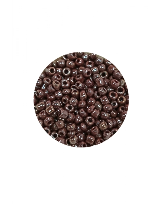 Dökme Cam Kum Boncuk (8/0) 3 mm - 20 Gram - Parlak Koyu Kestane - BNC168