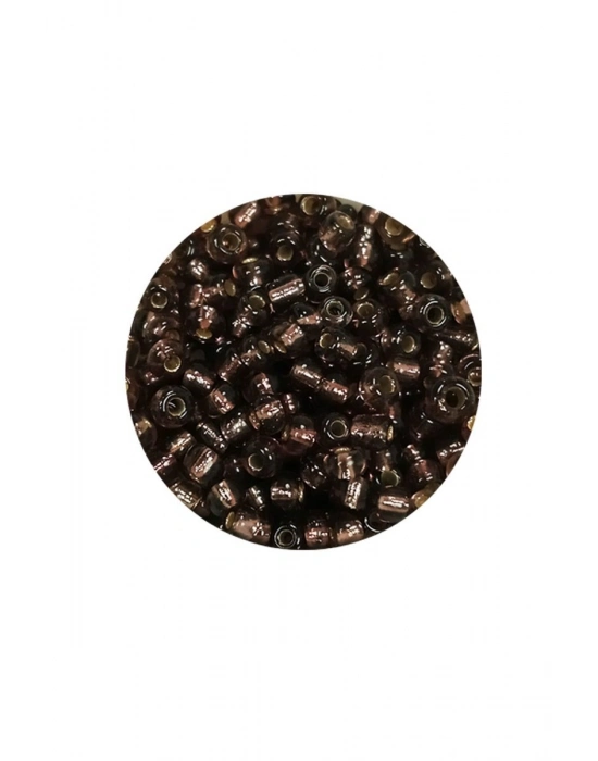 Dökme Cam Kum Boncuk (8/0) 3 mm - 20 Gram - Şefaff Alacalı Kahve - BNC172