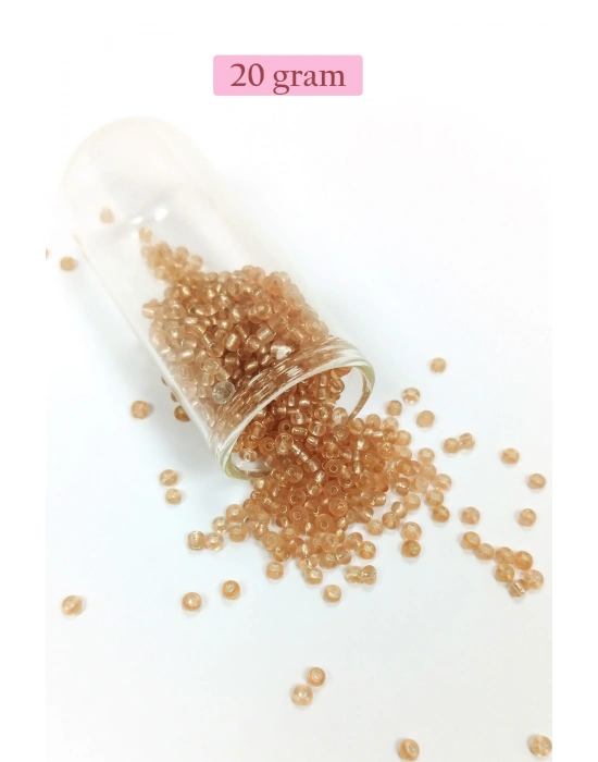 Dökme Cam Kum Boncuk (8/0) 3 mm - 20 Gram - Şeffaf Bal Rengi - BNC143