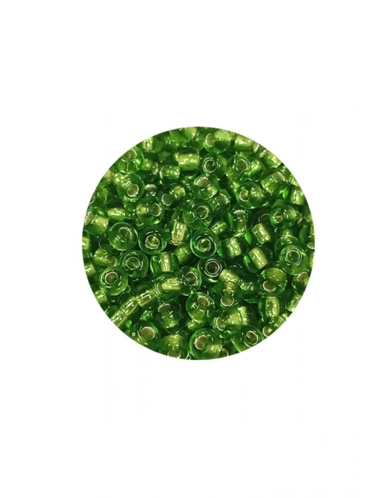 Dökme Cam Kum Boncuk (8/0) 3 mm - 20 Gram - Şeffaf Çimen Yeşili - BNC154