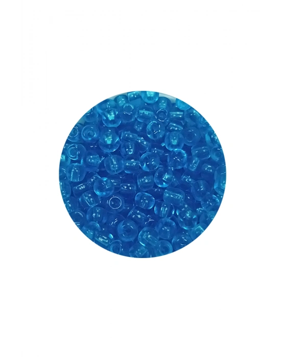 Dökme Cam Kum Boncuk (8/0) 3 mm - 20 Gram - Şeffaf Deniz Mavi - BNC180