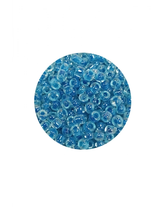 Dökme Cam Kum Boncuk (8/0) 3 mm - 20 Gram - Şeffaf Gök Mavi - BNC173