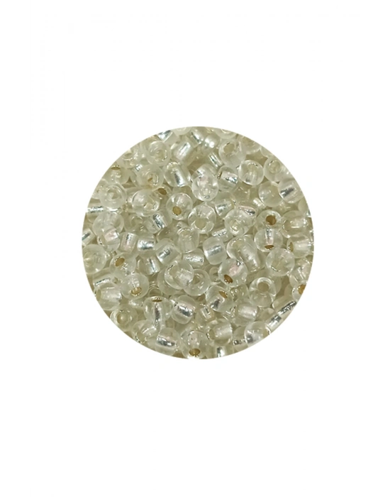 Dökme Cam Kum Boncuk (8/0) 3 mm - 20 Gram - Şeffaf Gümüş - BNC160