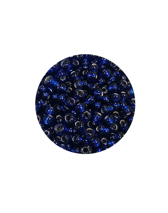 Dökme Cam Kum Boncuk (8/0) 3 mm - 20 Gram - Şeffaf Lacivert - BNC166