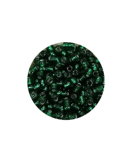 Dökme Cam Kum Boncuk (8/0) 3 mm - 60 Gram - Koyu Yeşil - BNC187