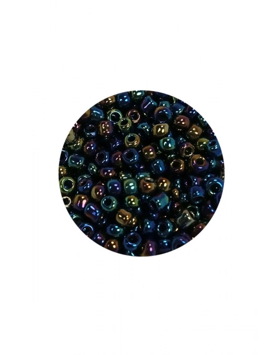 Dökme Cam Kum Boncuk (8/0) 3 mm - 60 Gram - Lacivert Yeşil - BNC210