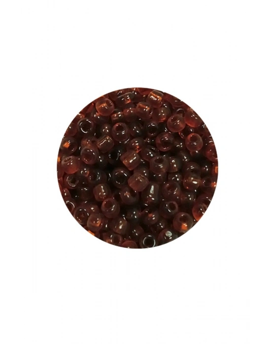 Dökme Cam Kum Boncuk (8/0) 3 mm - 60 Gram - Şeffaf Koyu Kahve - BNC200