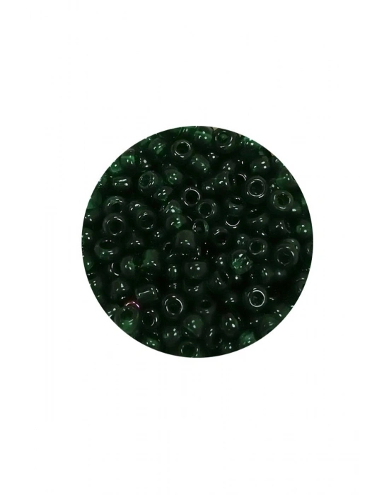 Dökme Cam Kum Boncuk (8/0) 3 mm - 60 Gram - Şeffaf Koyu Yeşil - BNC196