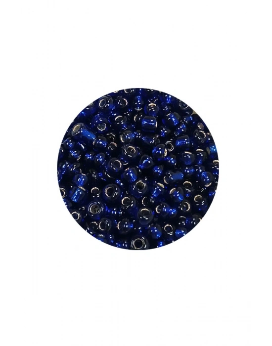 Dökme Cam Kum Boncuk (8/0) 3 mm - 60 Gram - Şeffaf Lacivert - BNC207