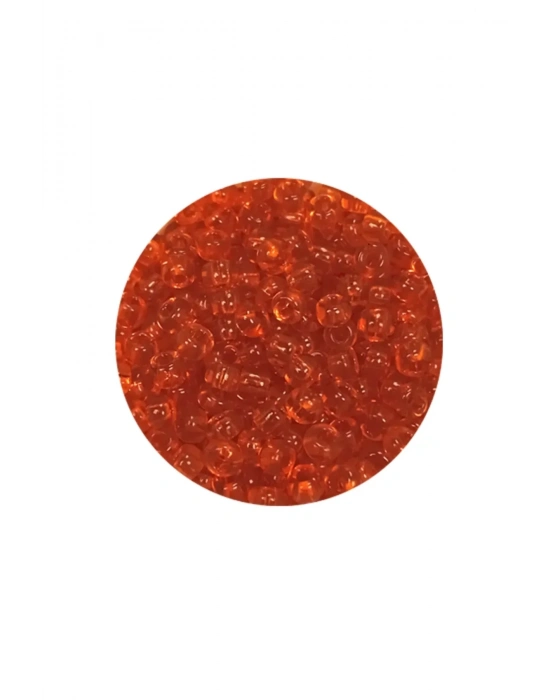 Dökme Cam Kum Boncuk (8/0) 3 mm - 60 Gram - Şeffaf Turuncu - BNC206