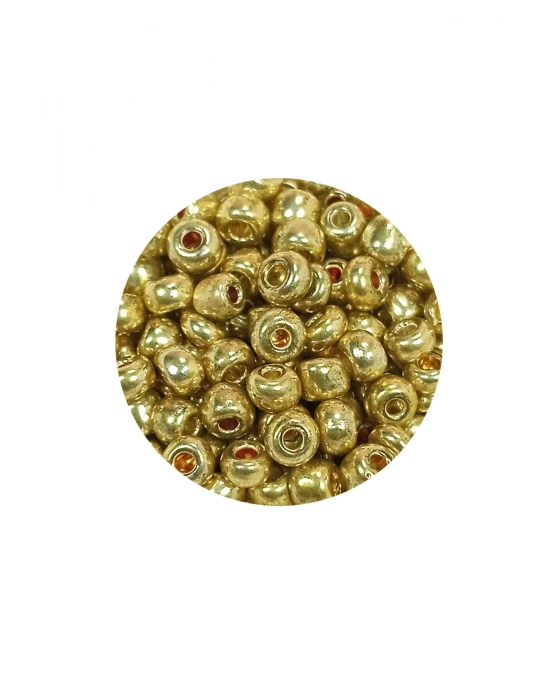 Dökme Cam Kum Boncuk Büyük Boy (6/0) 4 mm - 20 Gram - Altın - BNC093
