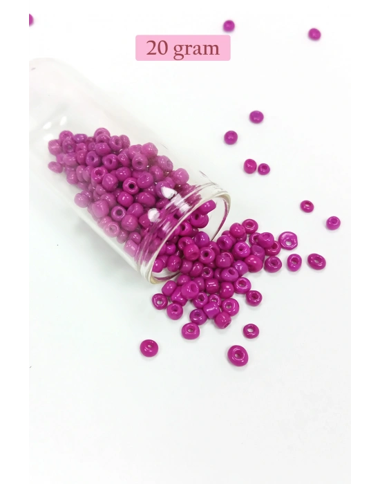 Dökme Cam Kum Boncuk Büyük Boy (6/0) 4 mm - 20 Gram - Eflatun - BNC102