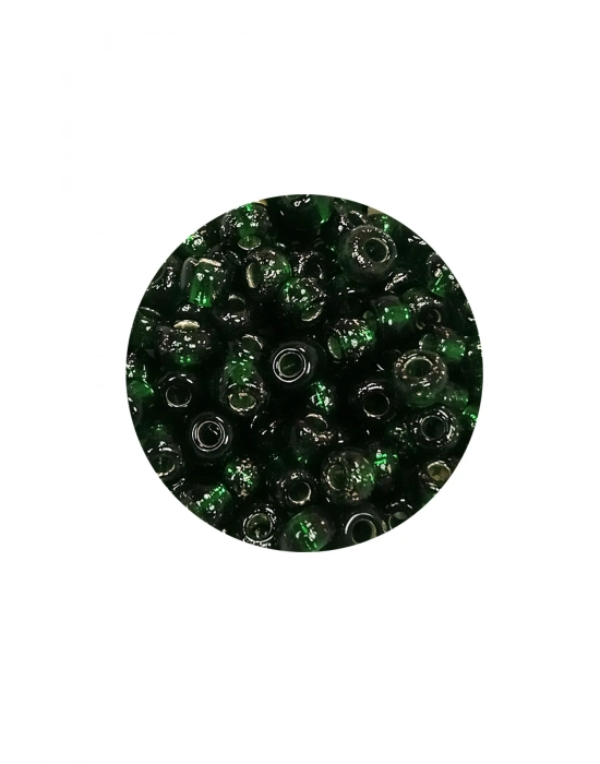 Dökme Cam Kum Boncuk Büyük Boy (6/0) 4 mm - 20 Gram - Şeffaf Koyu Yeşil - BNC100