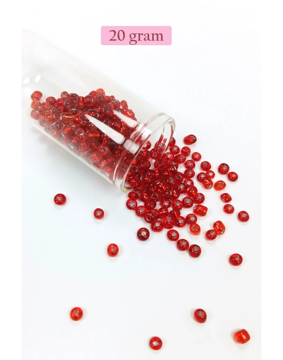 Dökme Cam Kum Boncuk Büyük Boy (6/0) 4 mm - 4 Renk - Toplam 80 Gram - BNC409