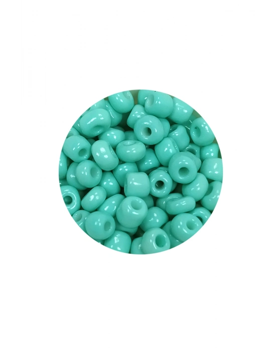 Dökme Cam Kum Boncuk Büyük Boy (6/0) 4 mm - 60 Gram - Açık Yeşil - BNC124