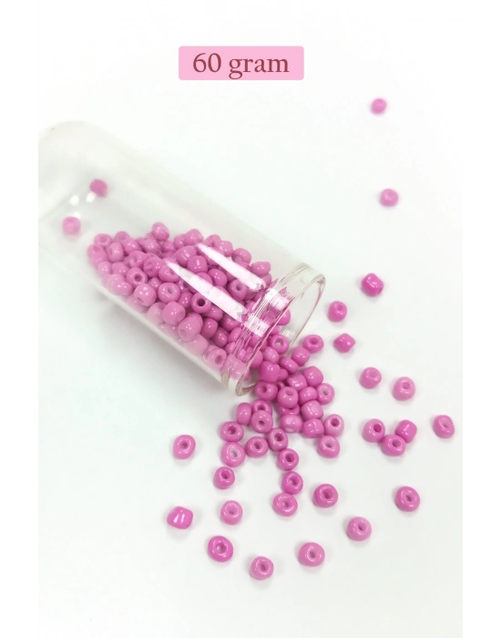 Dökme Cam Kum Boncuk Büyük Boy (6/0) 4 mm - 60 Gram - Eflatun - BNC121