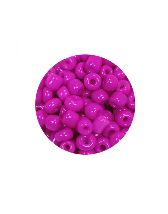 Dökme Cam Kum Boncuk Büyük Boy (6/0) 4 mm - 60 Gram - Fuşya - BNC135