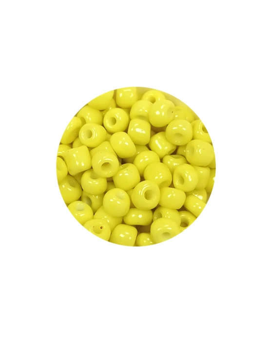 Dökme Cam Kum Boncuk Büyük Boy (6/0) 4 mm - 60 Gram - Sarı - BNC126