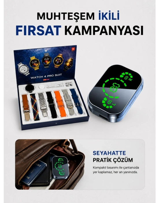 Dokunmatik Akıllı Saat Yeni Nesil Kulaklık Kampanyası Bluetooth Bağlantılı ANC Özelliği