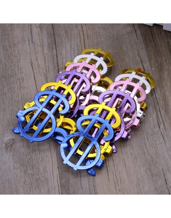 Dolar Şekilli Metalize Parti Gözlüğü 6 Adet