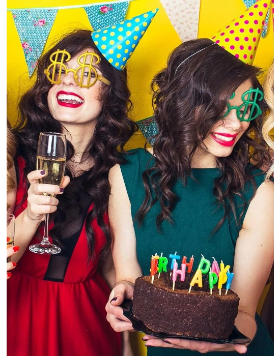 Dolar Şekilli Metalize Parti Gözlüğü 6 Adet