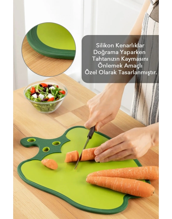 Dolma Biber Figürlü Kaydırmaz Kesme Tahtası Doğrama Panosu