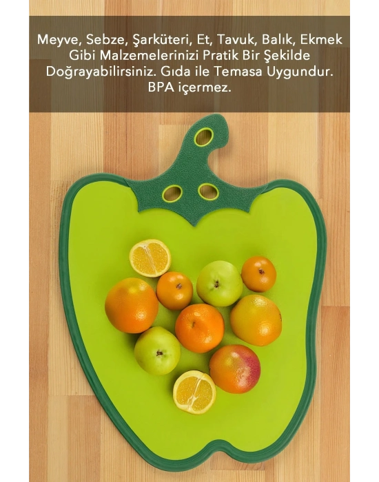 Dolma Biber Figürlü Kaydırmaz Kesme Tahtası Doğrama Panosu