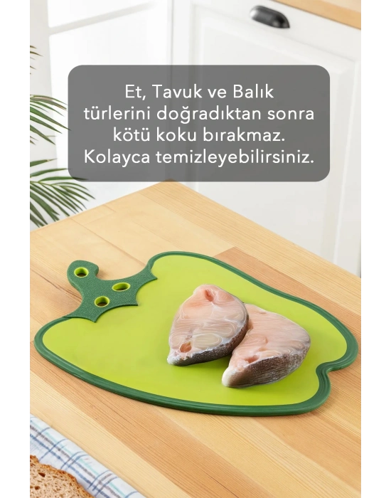 Dolma Biber Figürlü Kaydırmaz Kesme Tahtası Doğrama Panosu