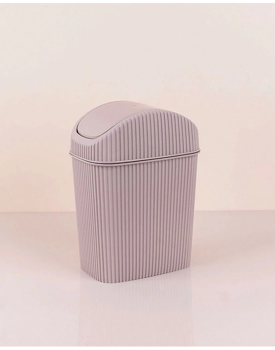 Döner Kapaklı Mini Çöp Kovası 2.5 Lt - Krem