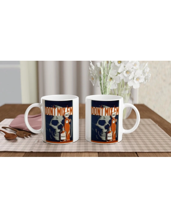 Don’t Mix ‘Em Retro Uyarı Temalı Kupa Bardak