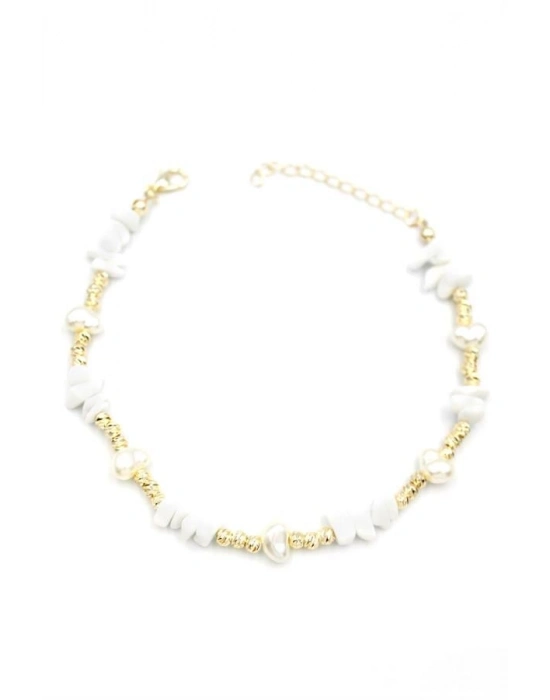 Dorika Taş Halhal - Beyaz