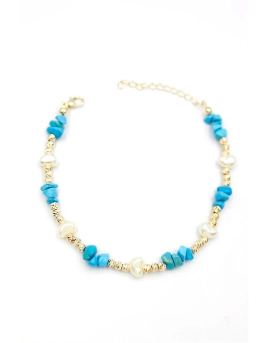 Dorika Taş Halhal - Turkuaz