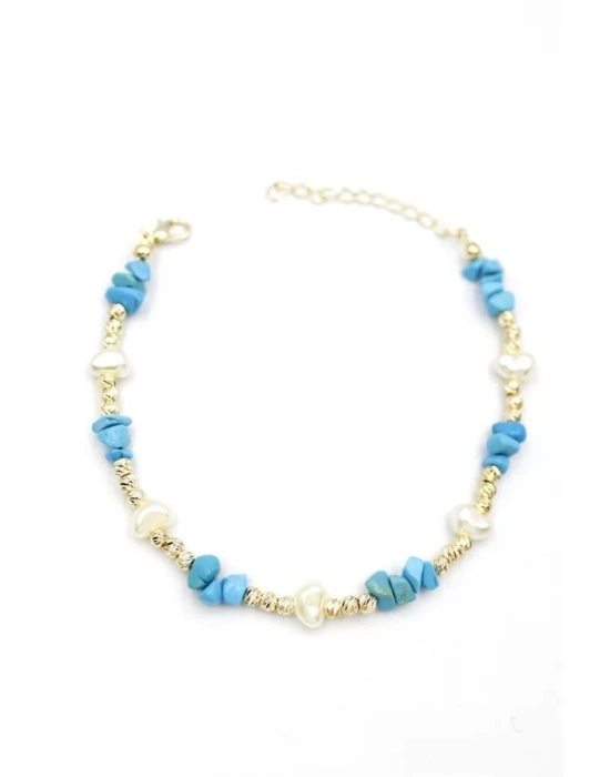 Dorika Taş Halhal - Turkuaz