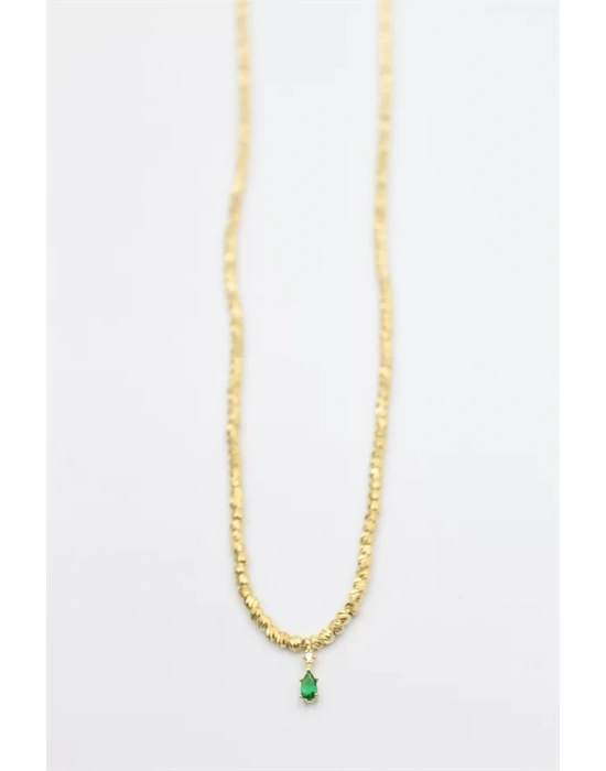 Dorika Taşlı Kolye - Altın