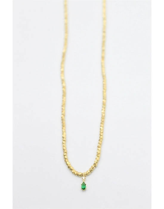 Dorika Taşlı Kolye - Altın