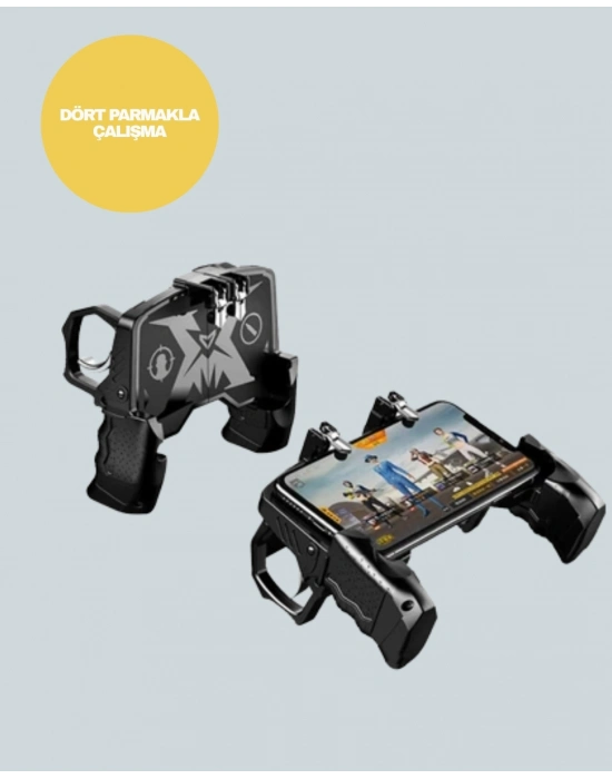 Dört Parmak Destekli Mobil Gamepad Tetikli Oyun Kontrolcüsü
